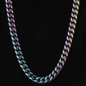 10mm Rainbow Miami Cuban Link Chain For Men's Necklace