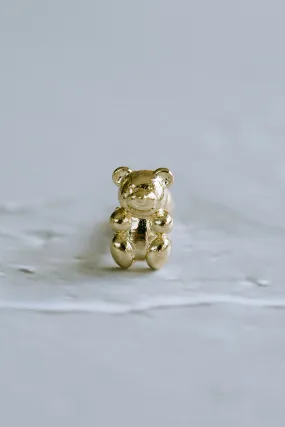 14k Gold Jewelry Minimalist Cute Teddy Bear Barbell Barbells Ears Stud Piercing