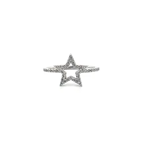 14K Gold Open Star Diamond Band