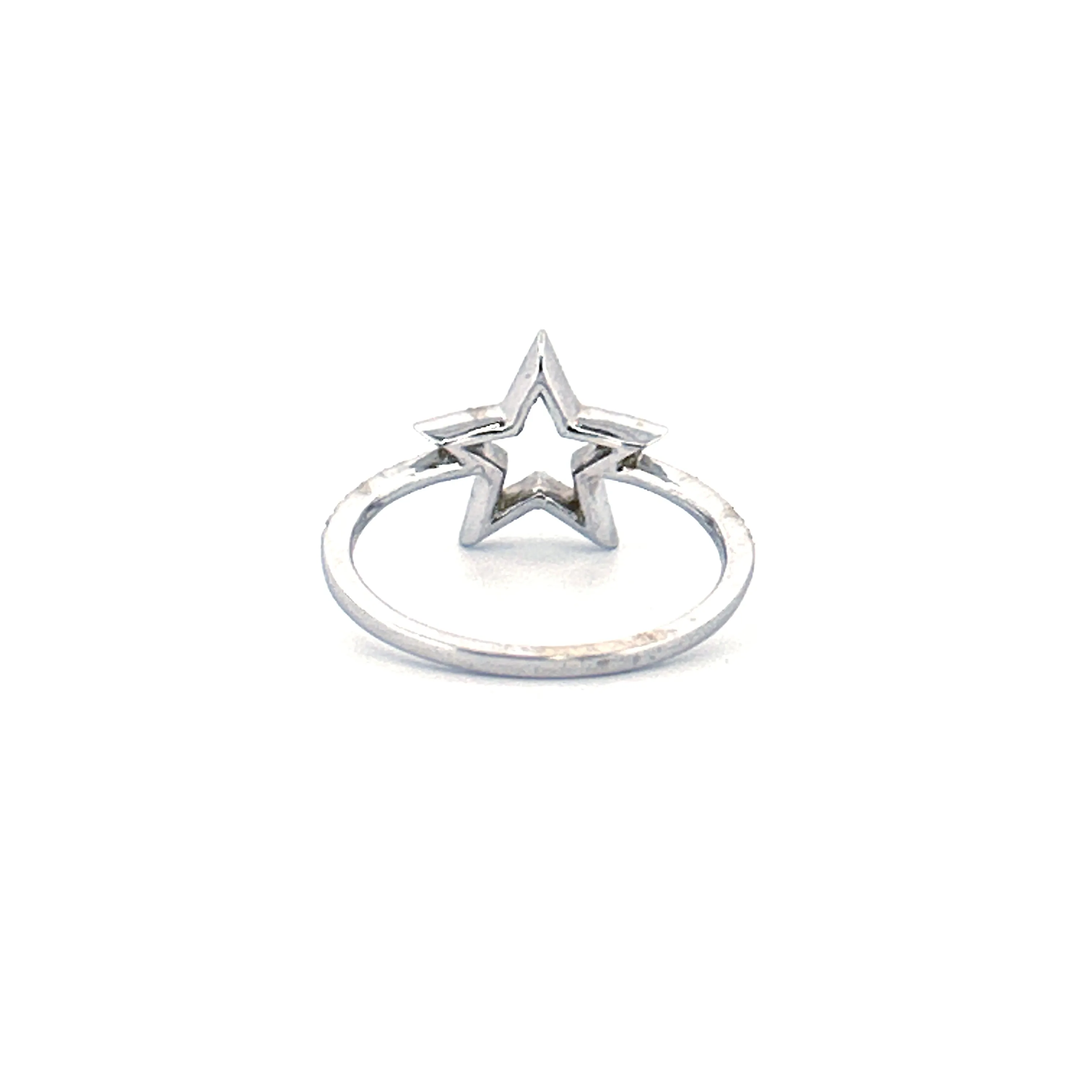 14K Gold Open Star Diamond Band