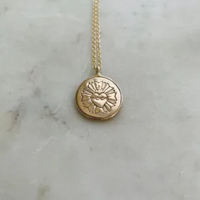 14K GOLD SACRED HEART PENDANT