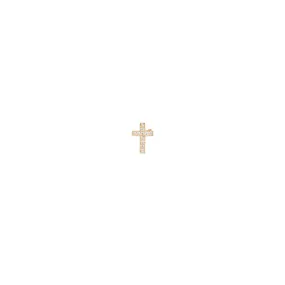 14k pave diamond midi bitty cross stud