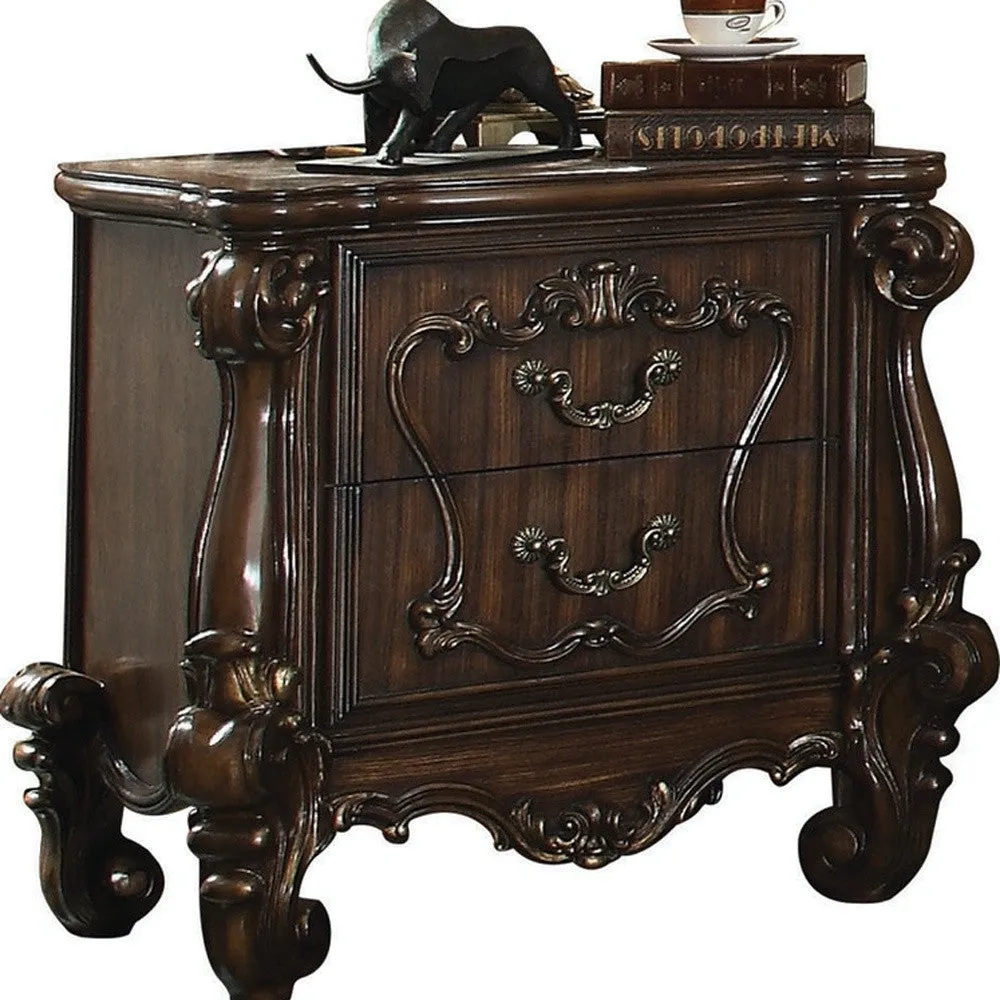 31 Brown Two Drawers Nightstand