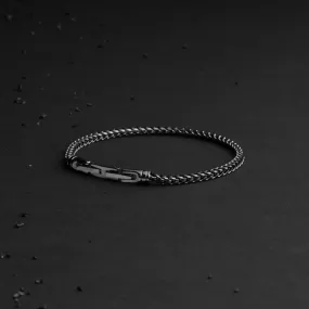 3mm foxtail bracelet in stainless steel with black finish