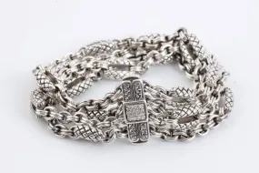 7.5" Scott Kay 925 Silver 0.87tcw Diamond 4 row Chain Bracelet (82.47g.)