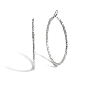 AFJ Diamond Collection - Diamond Hoop Earrings, 18k White Gold