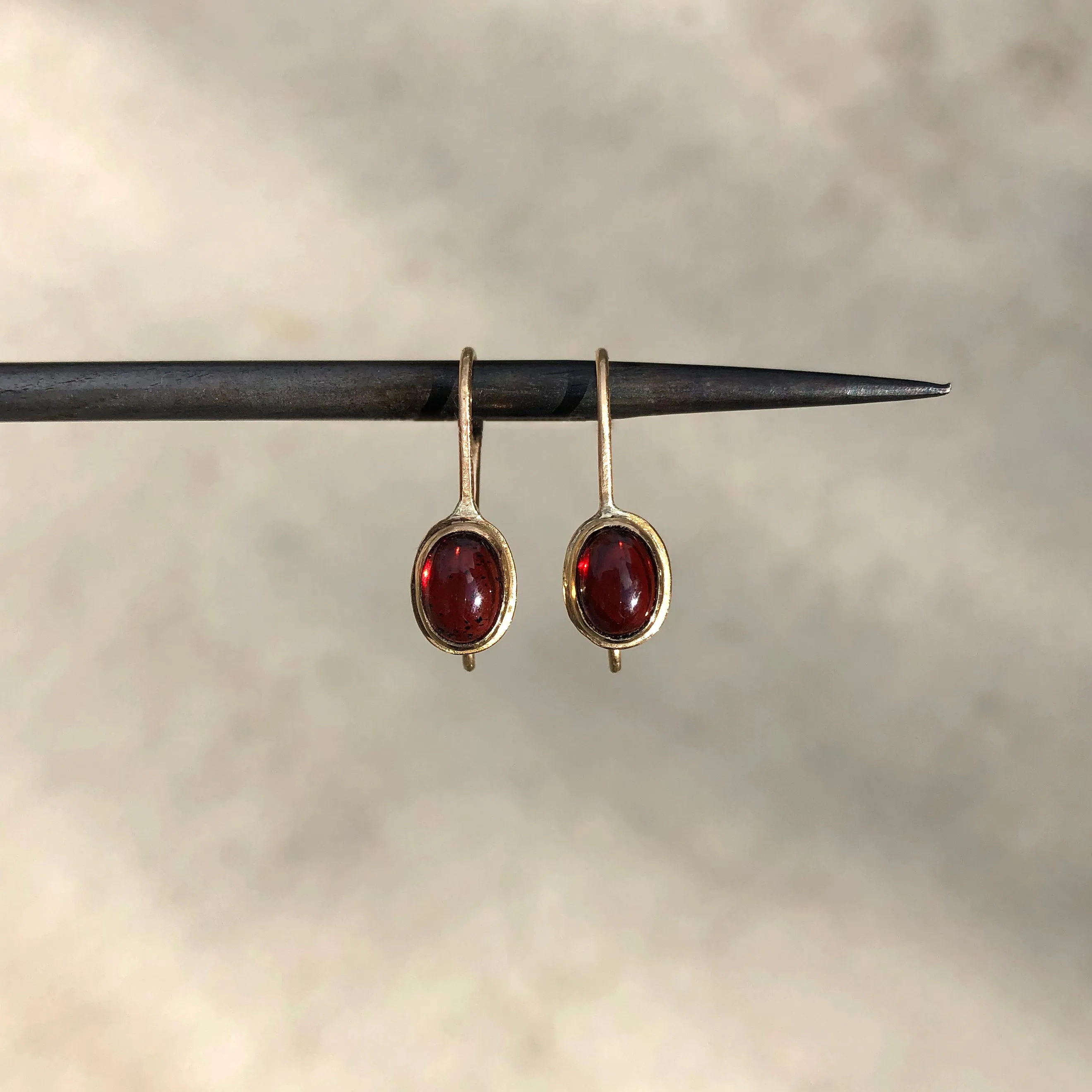 Almandine Garnet Gem Drop Earrings