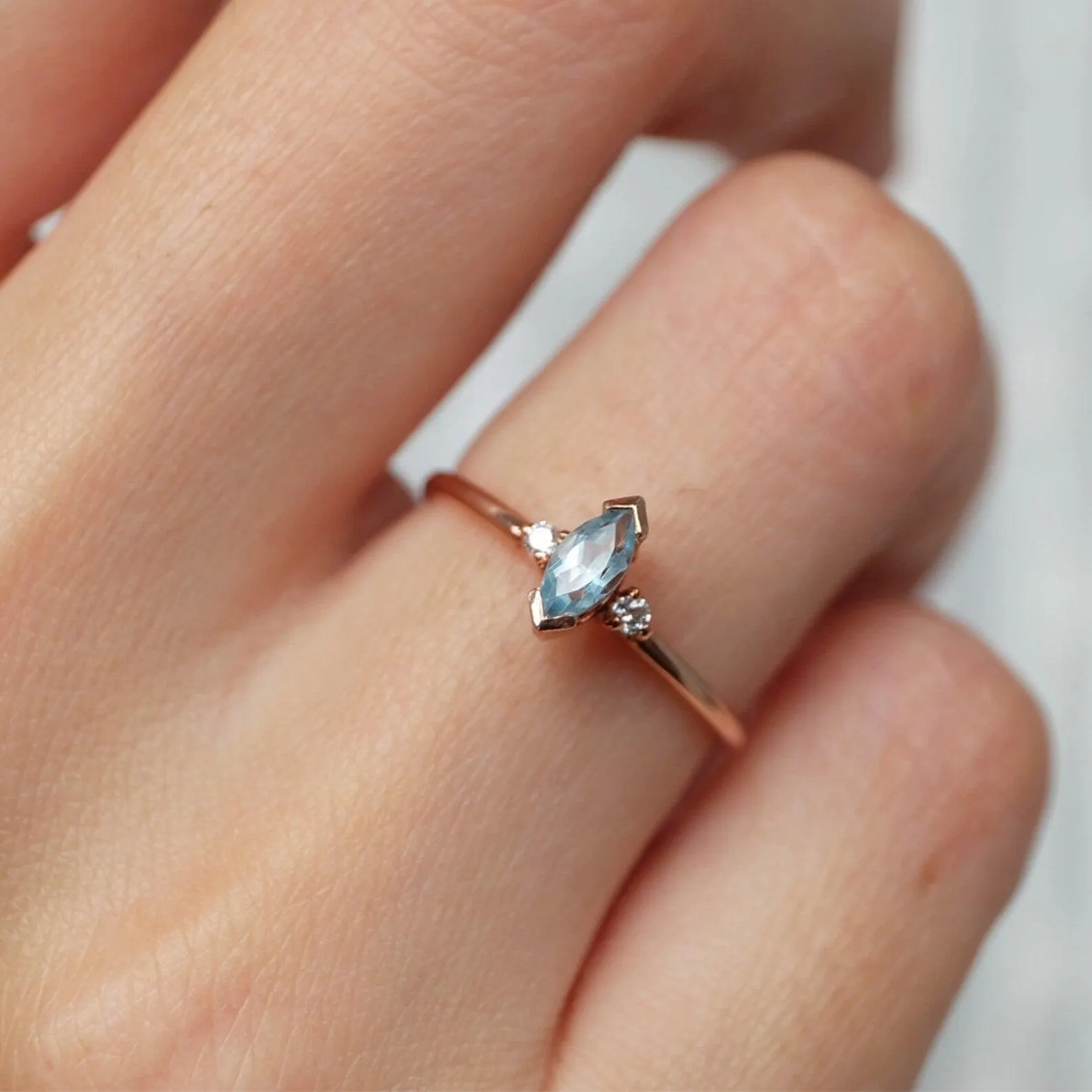 Aquamarine Diamond Ring Madeleine