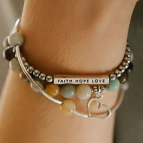 Aunt | Stone Beaded Charm Bracelet | Labradorite