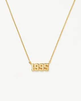 Birth Year Necklace  - Year 1995 | 18ct Gold Plated Vermeil