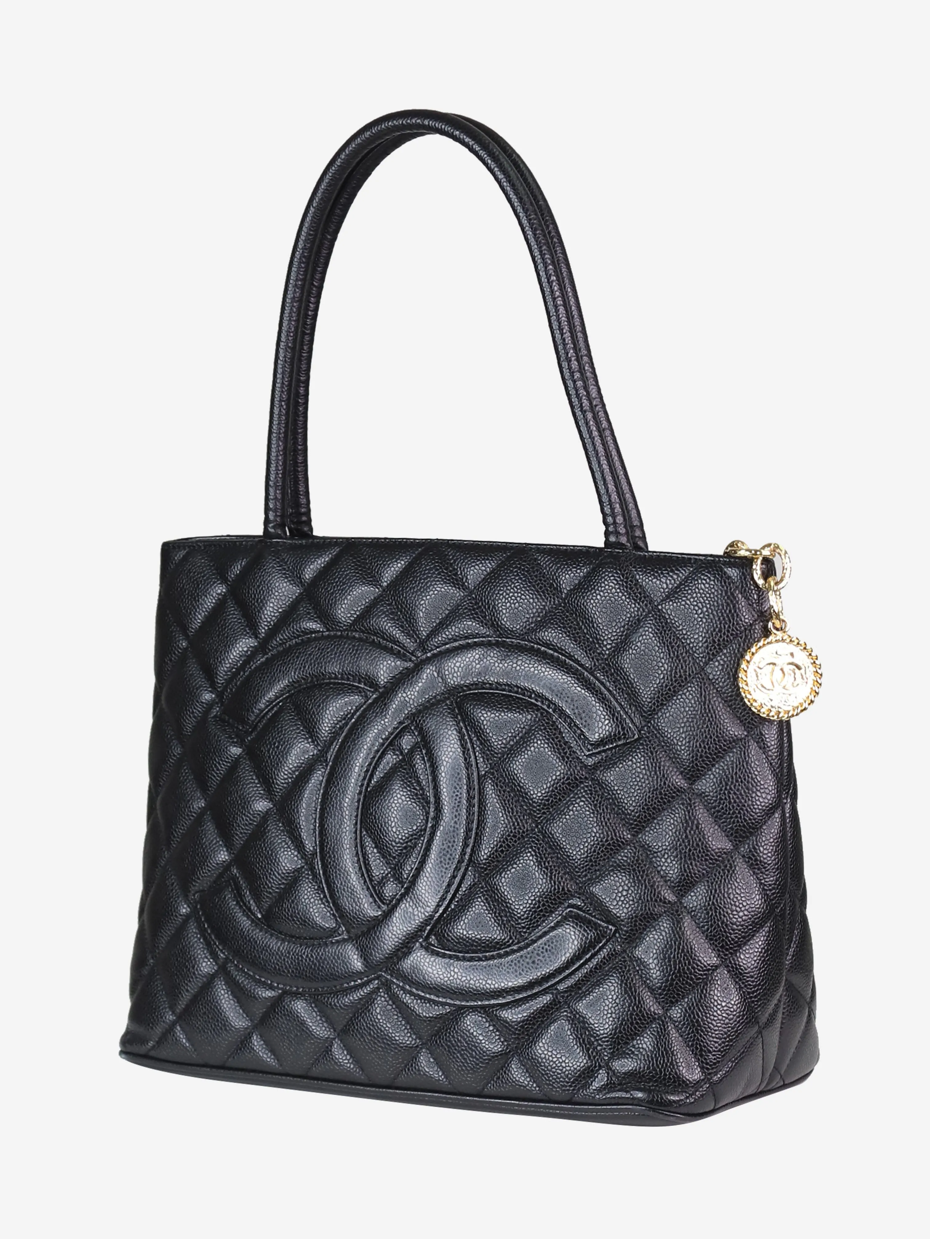 Black 2003-2004 caviar leather GST tote bag