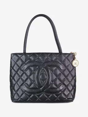 Black 2003-2004 caviar leather GST tote bag