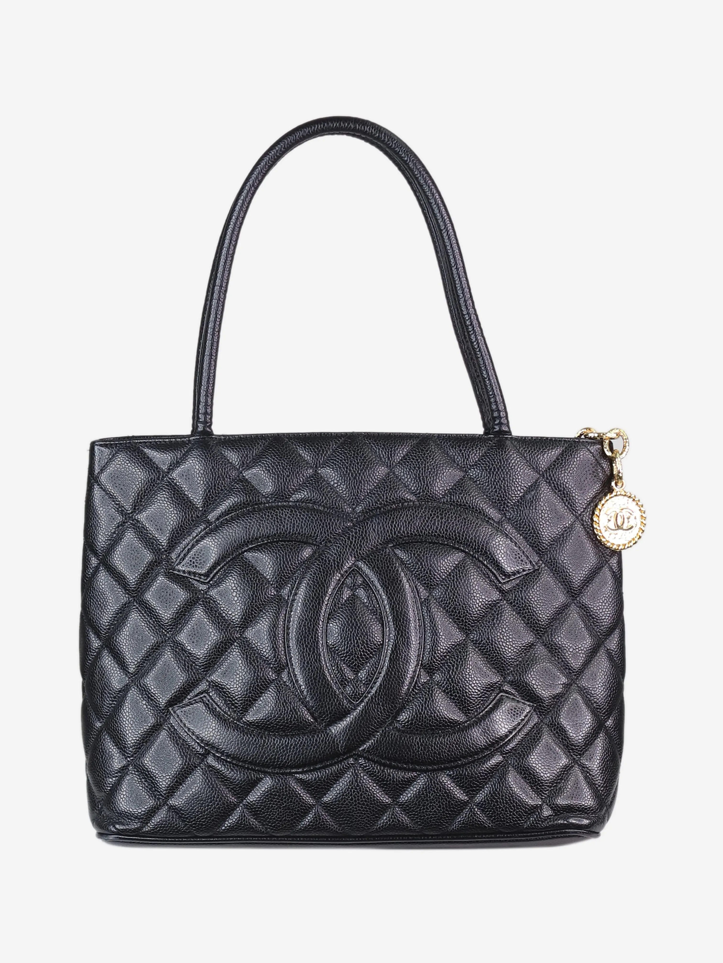 Black 2003-2004 caviar leather GST tote bag