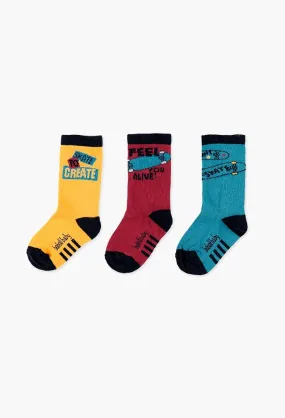 Boboli 3pk Socks - Skaterboy