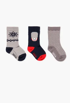 Boboli 3pk Socks - Winter Greys