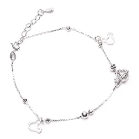 Bracelet with Mickey Mouse Head and Filigree Heart