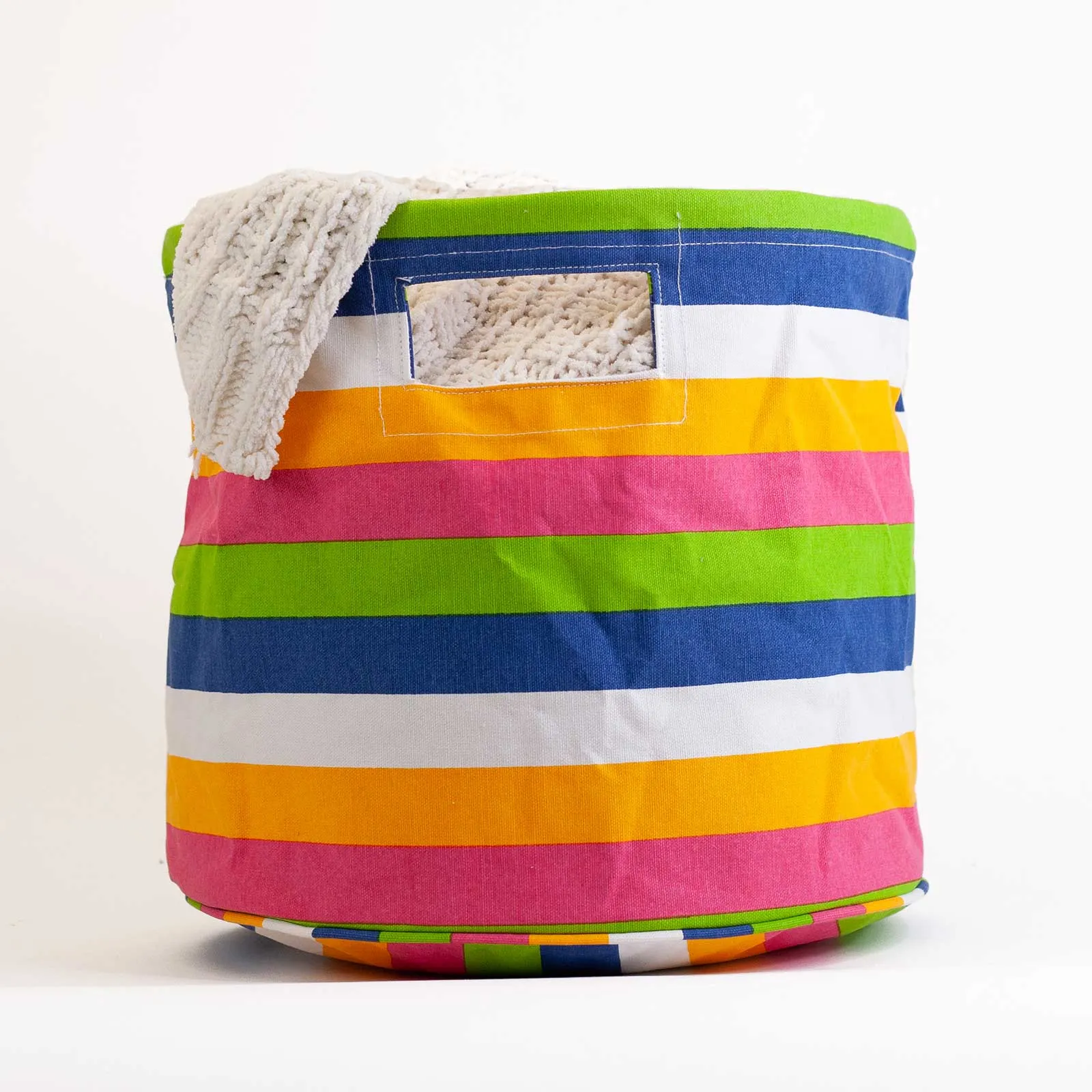 Coastal Stripe Canvas Basket