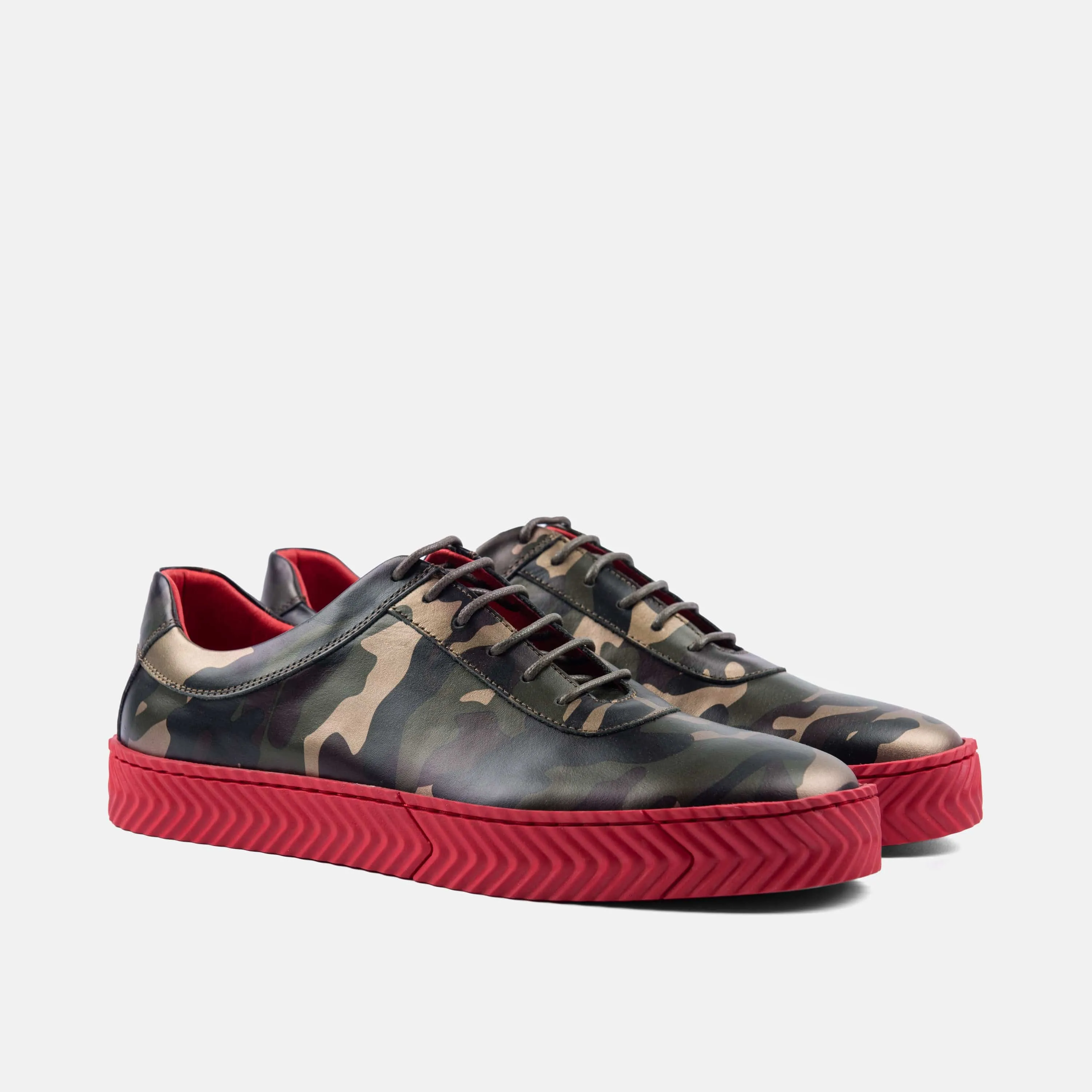 Cody Camo Leather Lace Up Sneakers