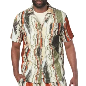 Coogi Taos Terry Short Sleeved Shirt (Multi Neutral) CG-KT-018