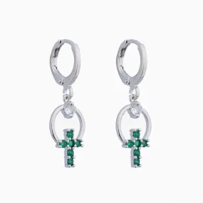 Cross Huggie Earrings