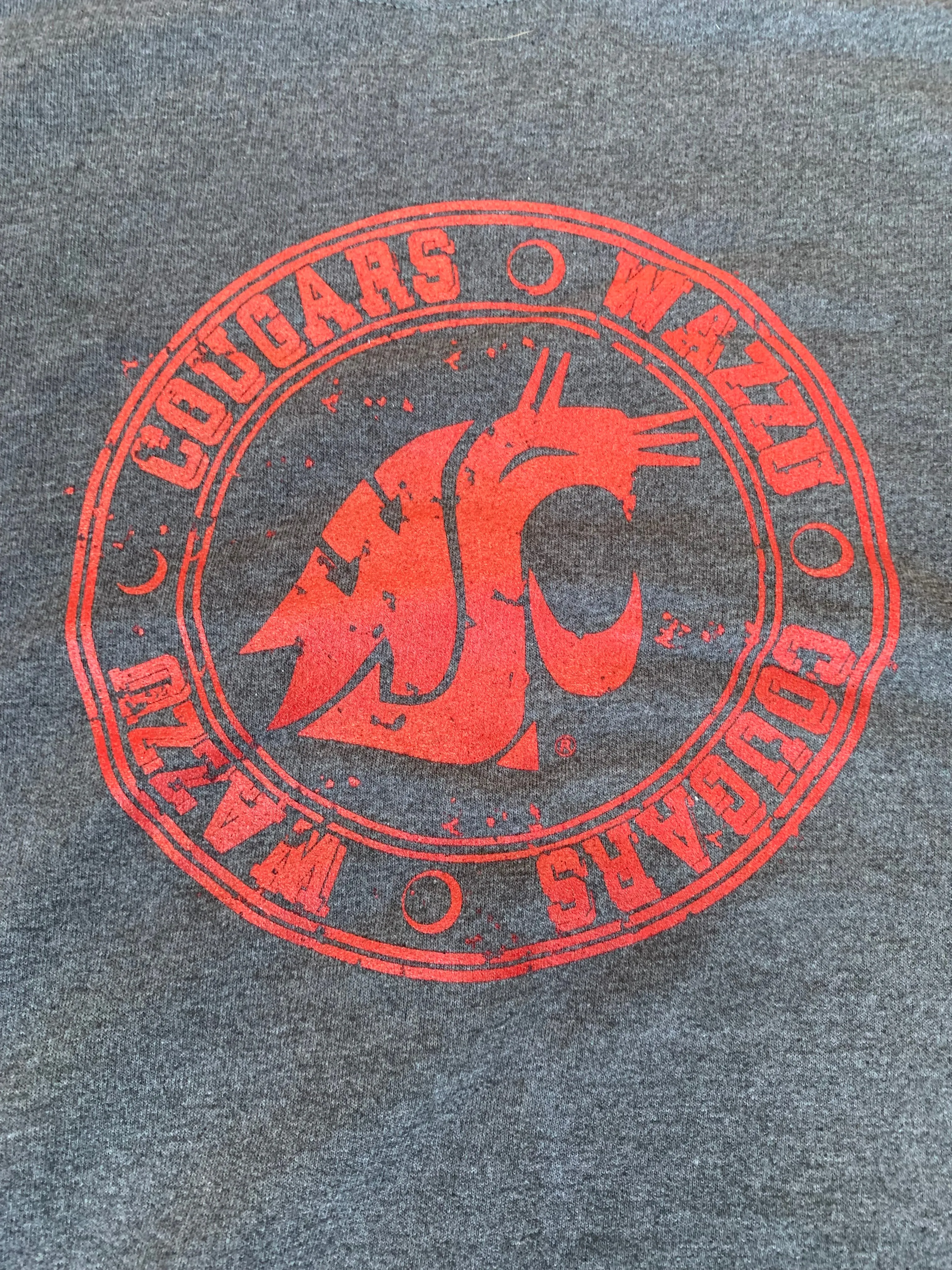 Dark Heather Gray Crewneck with Circle Crimson logo