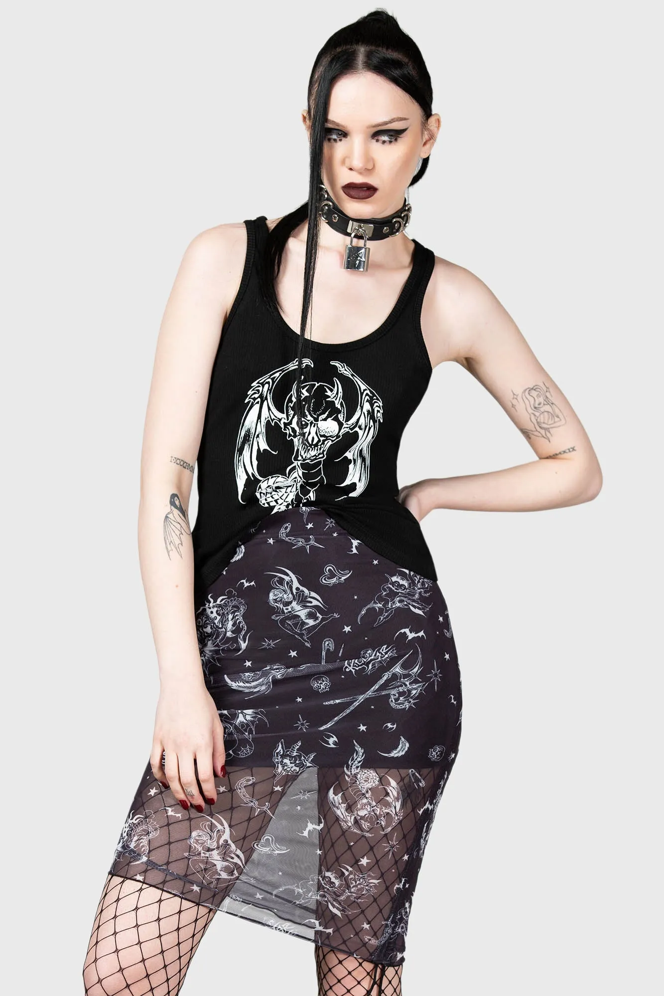 Dazed Skull Mini Skirt Resurrect