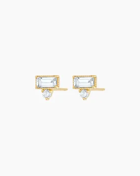 Diamond and Topaz Baguette Studs