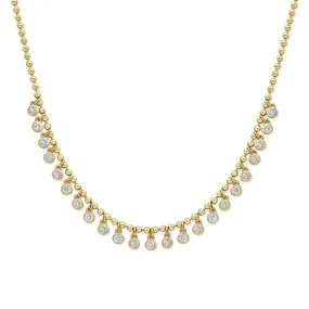 Diamond Dangling Ball Necklace