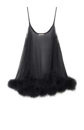 Diana Silk and Marabou Feather Babydoll