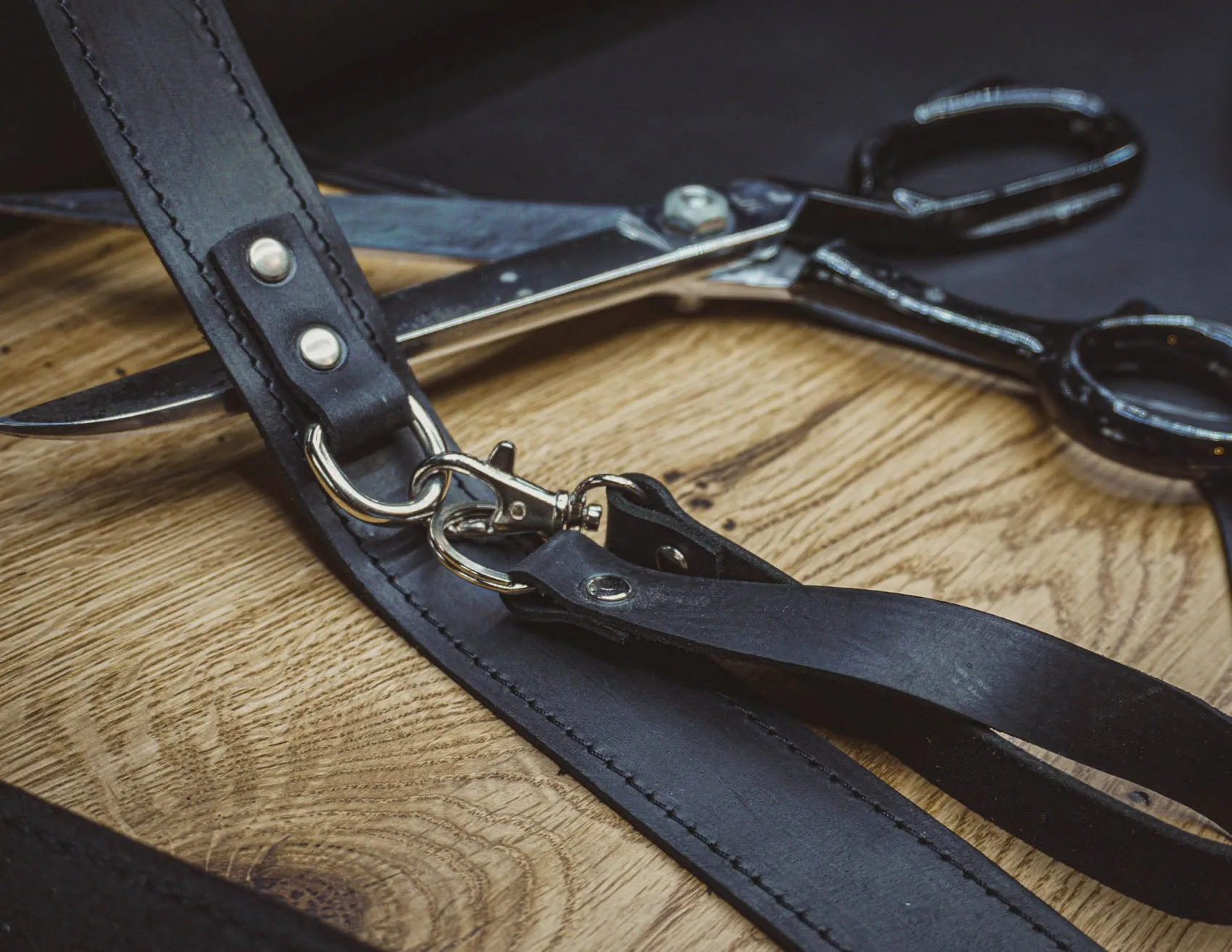 Dual Camera Harness | Black Genuine Leather | Handmade