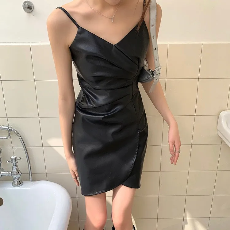 Faux Leather Dress