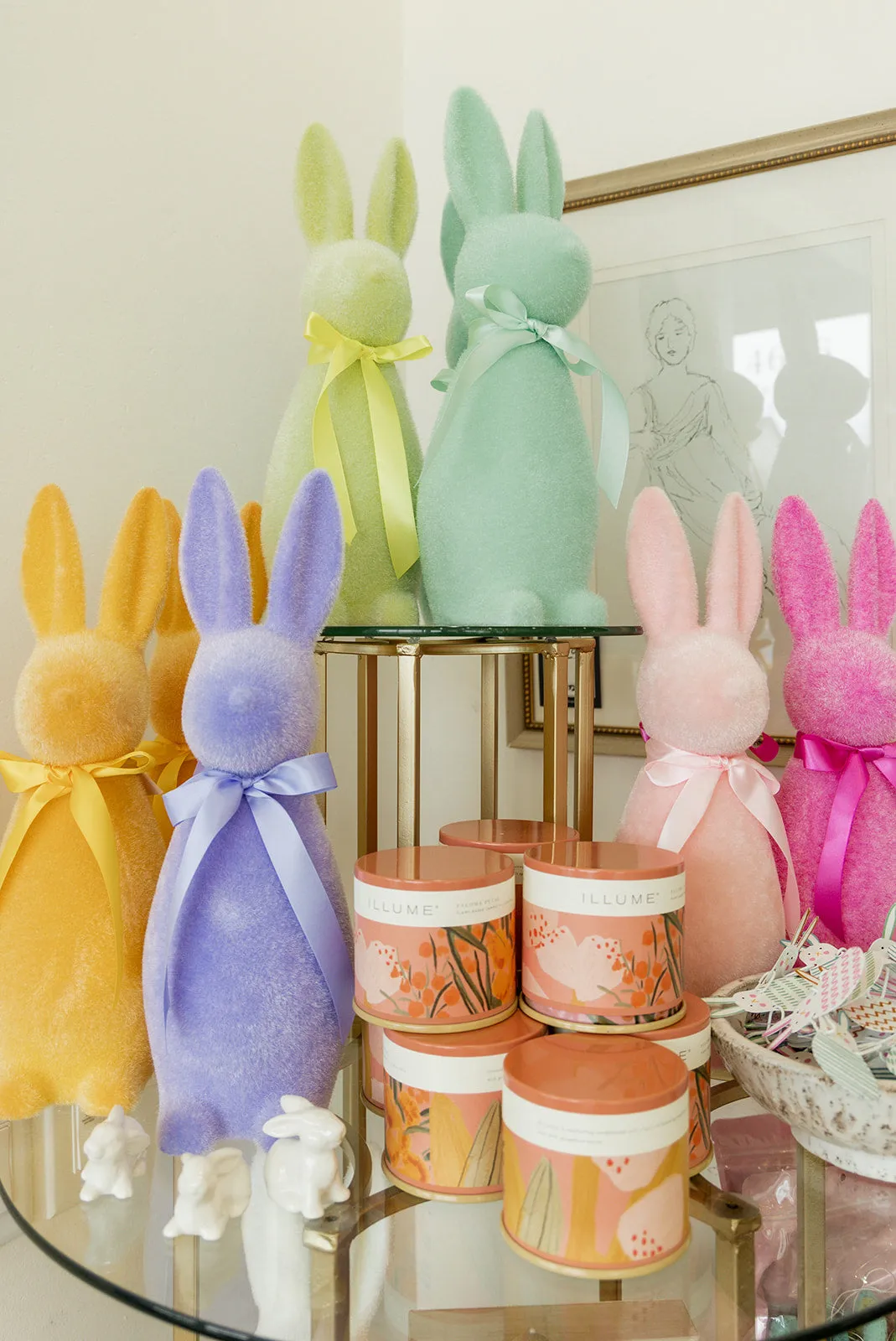 Flocked Pastel Bunny