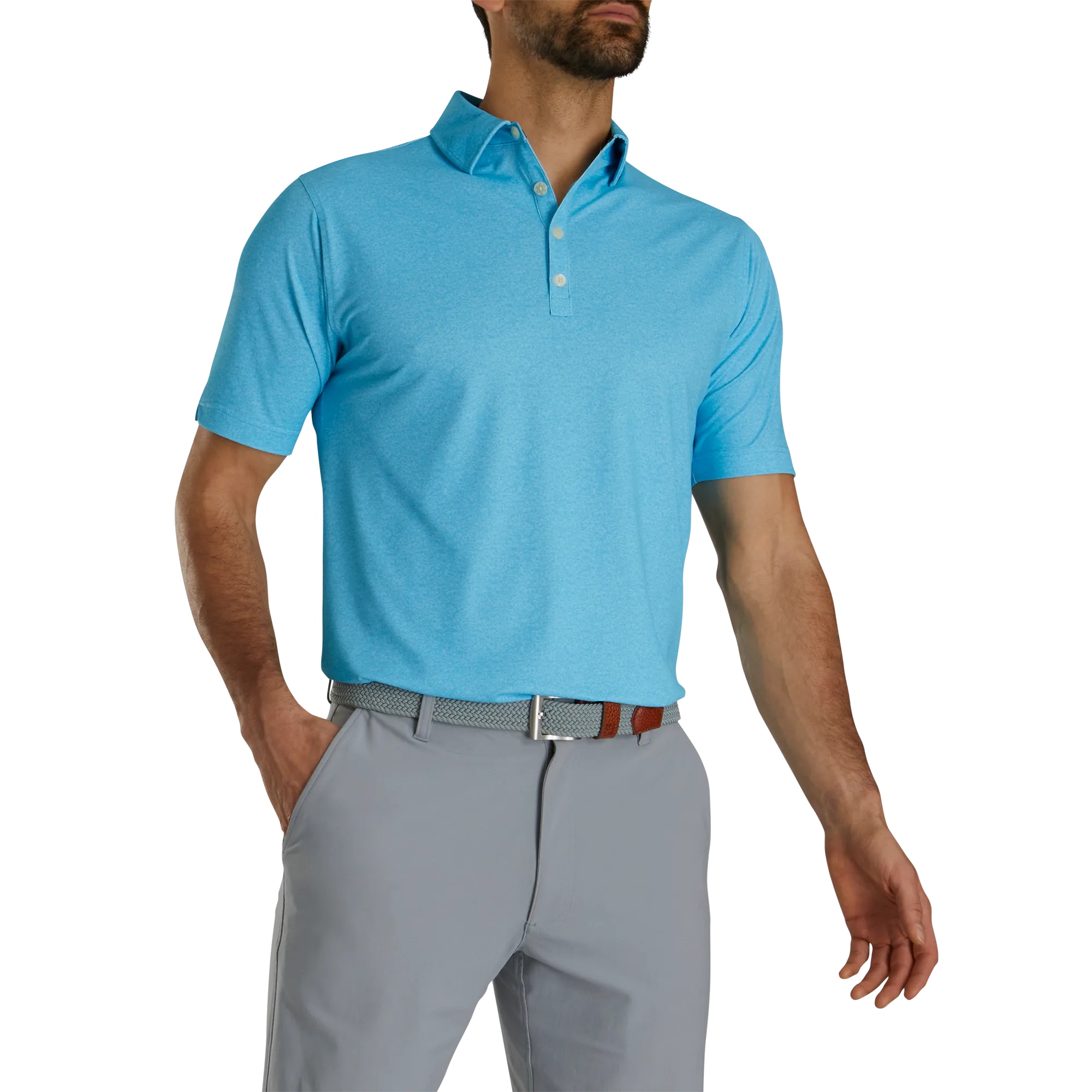 FootJoy Texture Print with Trim Pique Self Collar