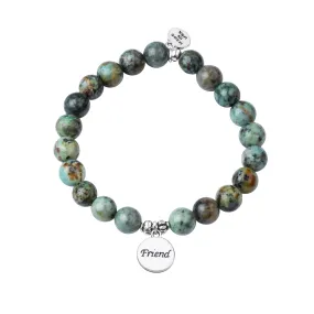 Friend | Stone Beaded Charm Bracelet | African Turquoise