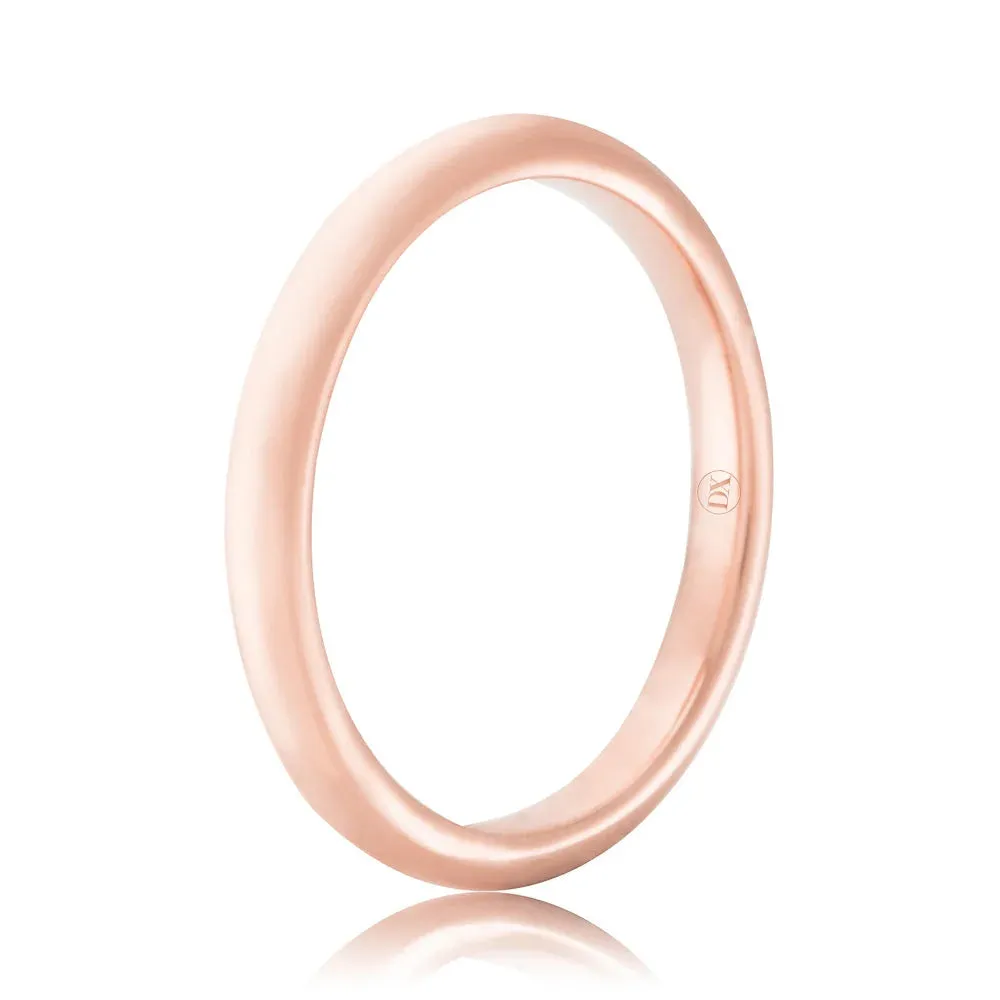 Full Dome 2.5mm - 9ct Rose Gold