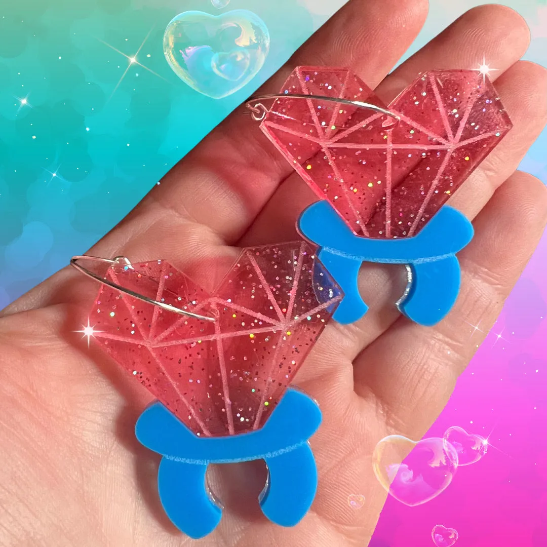 Heart Ring Pop Hoop Earrings