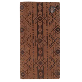 HOOEY MONTEREY RODEO WALLET BROWN W/ AZTEC EMBOSSED PRINT