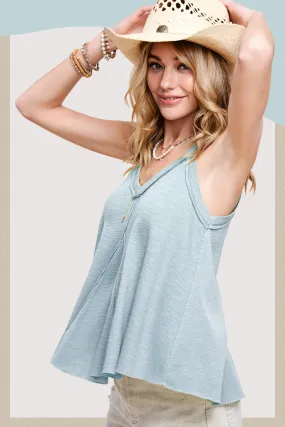 Jane Sleeveless Top w/V Neck