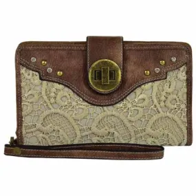 Justin Women's Open Face Lace Accent Wallet