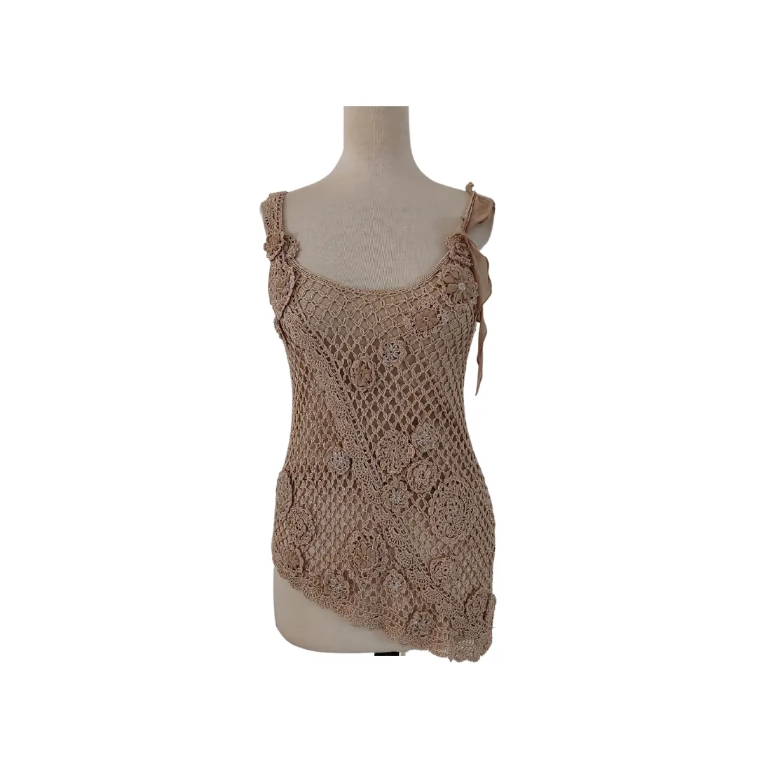 Karen Millen Gold Lace Sleeveless Top | Gently Used |