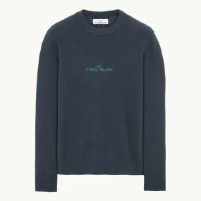 Knitwear Crew Terry Stone Island Logo - Dark Blue 2480