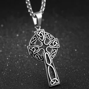 Large Celtic Cross Necklace - Stainless Steel