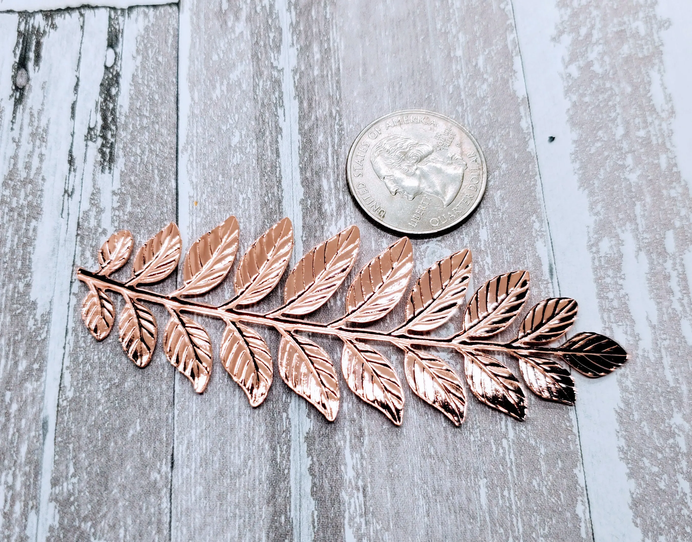 Large Shiny Rose Gold Branch Stamping (1) - PRGS2969 Jewelry Finding