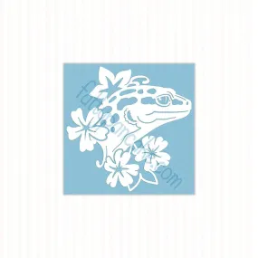 Leopard Gecko Decal with Flowers, Waterproof Vinyl Decal, Cute Reptile Gift