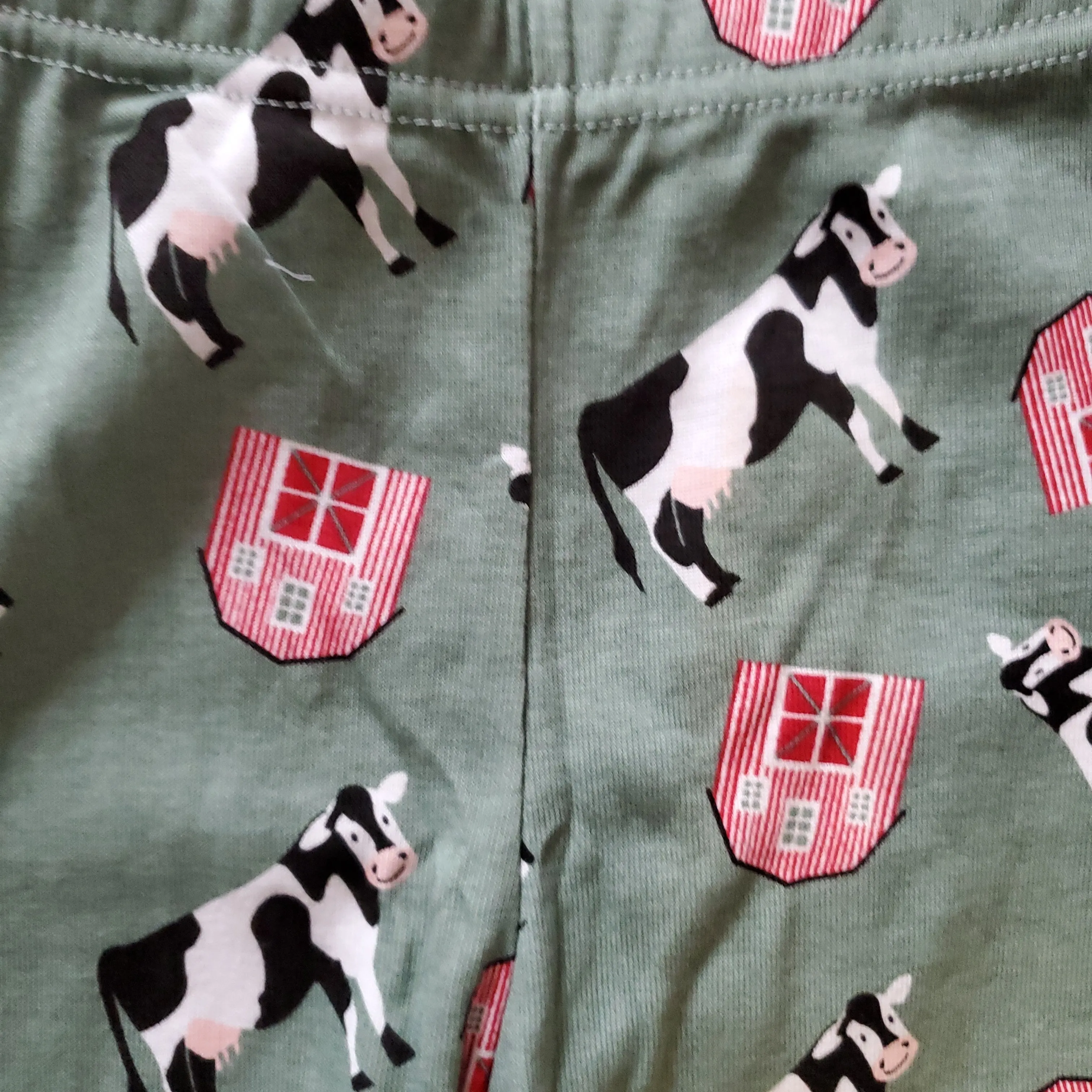 Leveret Green Cow Pj Set