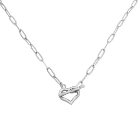 Love Toggle Paperclip Necklace (Silver)