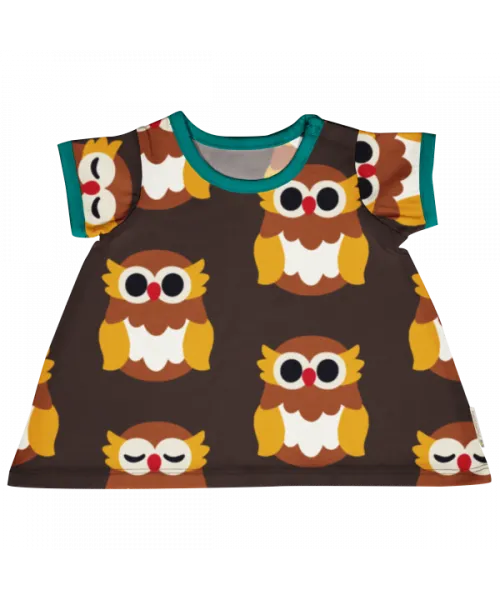 Maxomorra Nordic Owl Doll Short Sleeved Dress