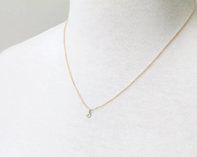 Micro Initial Necklace