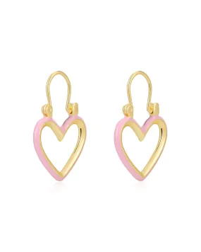 Mini Heartbreaker Hoops- Baby Pink- Gold