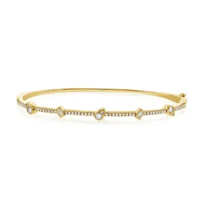 Mixed Shape Diamond Bangle